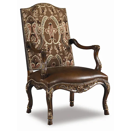 Exposed Wood Camel Back Chair with Cabriole Legs